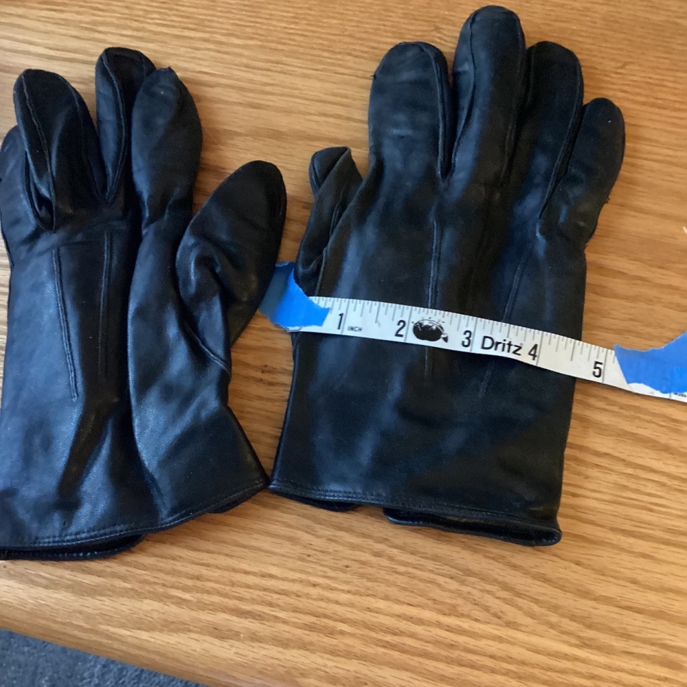 Coach vintage Men’s leather and cashmere Black gloves size M - Picture 3 of 7